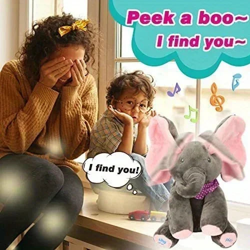 2025 New Hide-and-seek Elephant Plush Toy Baby Hide-and-seek Game Toy Singing Interactive Musical Toys Gifts